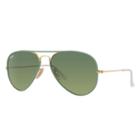 Ray-ban Aviator Full Color Gold Sunglasses, Green Lenses - Rb3025jm