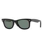 Ray-ban Men's Original Wayfarer Black Sunglasses, Polarized Green Lenses - Rb2140