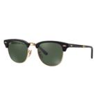 Ray-ban Men's Clubmaster Folding Black Sunglasses, Green Lenses - Rb2176