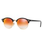 Ray-ban Women's Clubround Black Sunglasses, Orange Flash Lenses - Rb4246