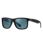 Ray-ban Men's Justin Classic Black Sunglasses, Polarized Blue Lenses - Rb4165