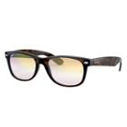 Ray-ban New Wayfarer Tortoise Sunglasses, Yellow Flash Lenses - Rb2132