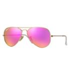 Ray-ban Aviator Gold Sunglasses, Polarized Violet Flash Lenses - Rb3025