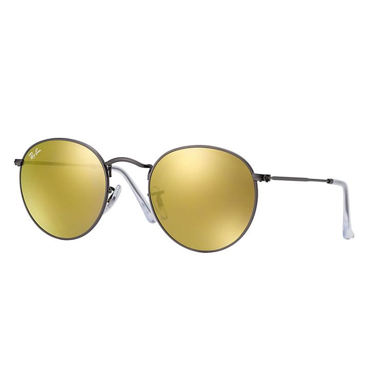 Ray-ban Round Flash Lenses Gunmetal - Rb3447