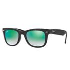 Ray-ban Men's Wayfarer Folding Black Sunglasses, Green Flash Lenses - Rb4105