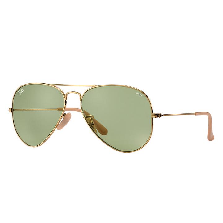 Ray-ban Men's Aviator Evolve Gold Sunglasses, Green Lenses - Rb3025