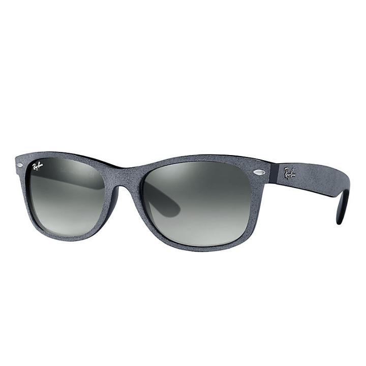 Ray-ban New Wayfarer With Alcantara  Grey Sunglasses, Gray Lenses - Rb2132