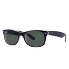 Ray-ban New Wayfarer Color Mix Black Sunglasses, Green Lenses - Rb2132
