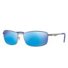Ray-ban Gunmetal Sunglasses, Polarized Blue Lenses - Rb3498