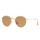 Ray-ban Round Evolve Gold Sunglasses, Brown Lenses - Rb3447