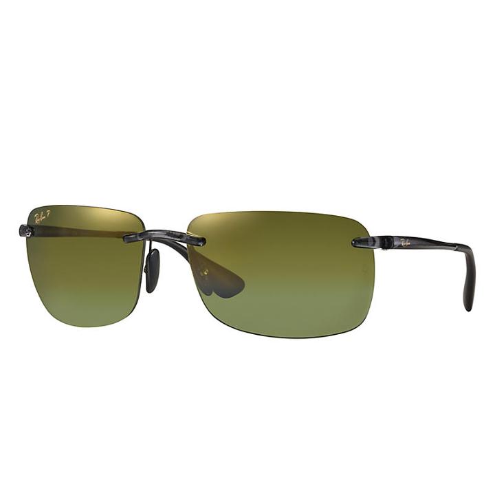 Ray-ban Men's Chromance Grey Sunglasses, Polarized Green Lenses - Rb4255