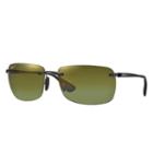 Ray-ban Men's Chromance Grey Sunglasses, Polarized Green Lenses - Rb4255