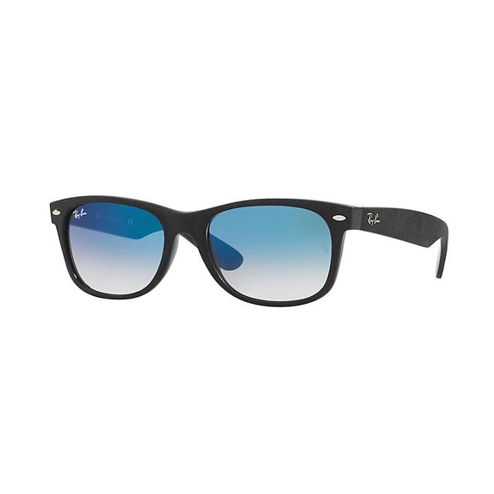 Ray-ban New Wayfarer With Alcantara  Black Sunglasses, Blue Lenses