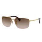 Ray-ban Gold Sunglasses, Brown Lenses - Rb3607