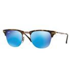 Ray-ban Clubmaster Light Ray Brown Sunglasses, Blue Lenses - Rb8056