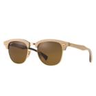 Ray-ban Clubmaster Wood Brown Sunglasses, Brown Sunglasses Lenses - Rb3016m