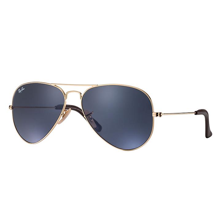 Ray-ban Aviator At Collection Gold Sunglasses, Blue Lenses - Rb3025