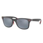 Ray-ban Scuderia Ferrari Monaco Limited Edition Gunmetal Sunglasses, Polarized Blue Lenses - Rb8395m
