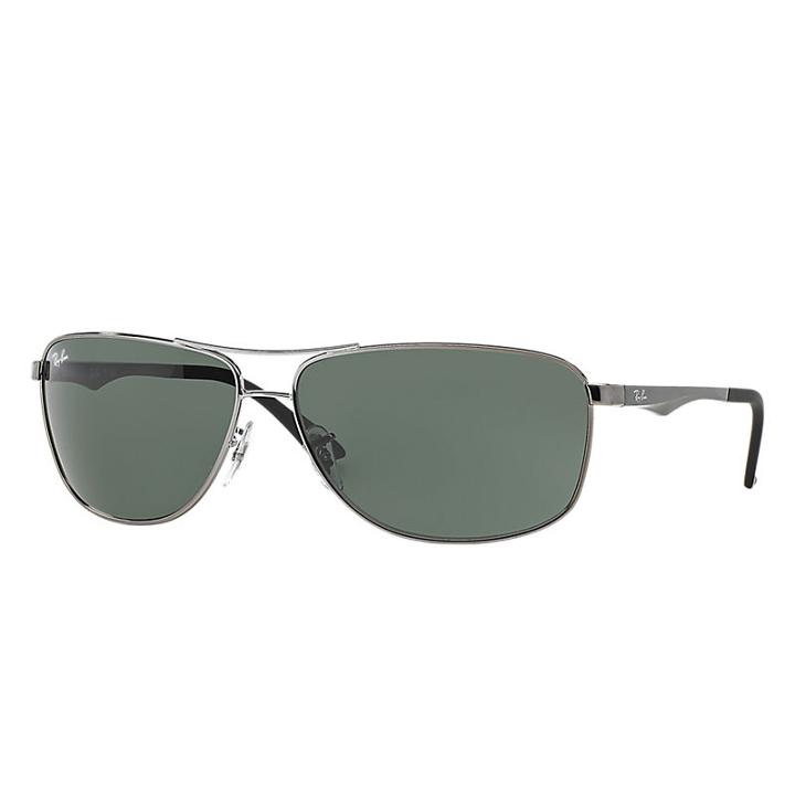 Ray-ban Gunmetal Sunglasses, Green Lenses - Rb3506