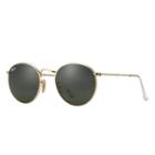 Ray-ban Round Metal Gold Sunglasses, Green Lenses - Rb3447