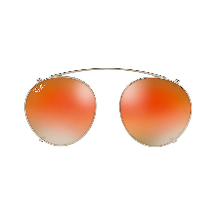 Ray-ban Round Fleck Clip-on Silver Sunglasses - Rb2447c
