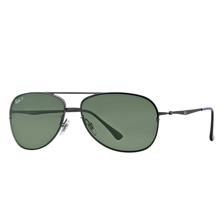 Ray-ban Gunmetal Sunglasses, Polarized Green Lenses - Rb8052