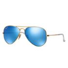 Ray-ban Aviator Gold Sunglasses, Polarized Blue Flash Lenses - Rb3025