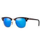 Ray-ban Clubmaster Blue , Blue Sunglasses Flash Lenses - Rb3016