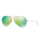 Ray-ban Aviator Gold  Sunglasses, Green Flash Lenses - Rb3025