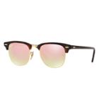 Ray-ban Clubmaster  Blue Sunglasses, Pink Flash Lenses - Rb3016