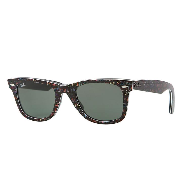 Ray-ban Original Wayfarer Rare Prints Multicolor  Sunglasses, Green Lenses - Rb2140