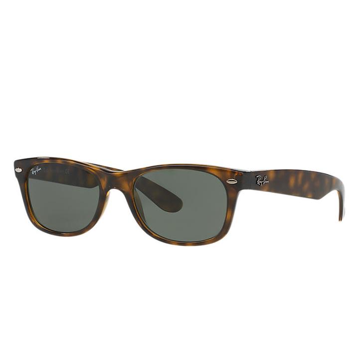 Ray-ban Men's New Wayfarer Tortoise Sunglasses, Green Lenses - Rb2132