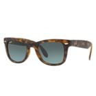 Ray-ban Wayfarer Folding Tortoise Sunglasses, Blue Lenses - Rb4105