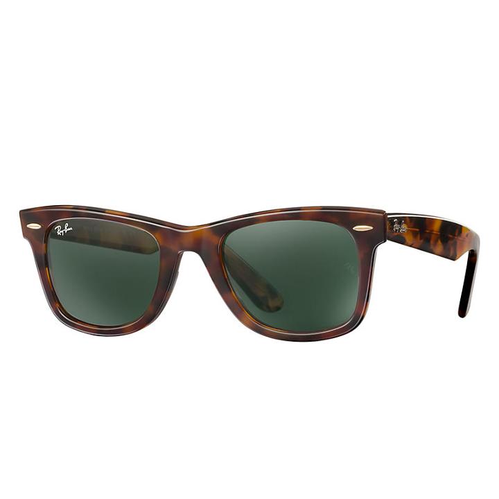 Ray-ban Original Wayfarer @collection Tortoise Sunglasses, Green Lenses - Rb2140