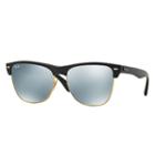 Ray-ban Clubmaster Oversized Black Sunglasses, Gray Flash Lenses - Rb4175