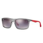 Ray-ban Scuderia Ferrari Collection Gunmetal Sunglasses, Gray Lenses - Rb4228m