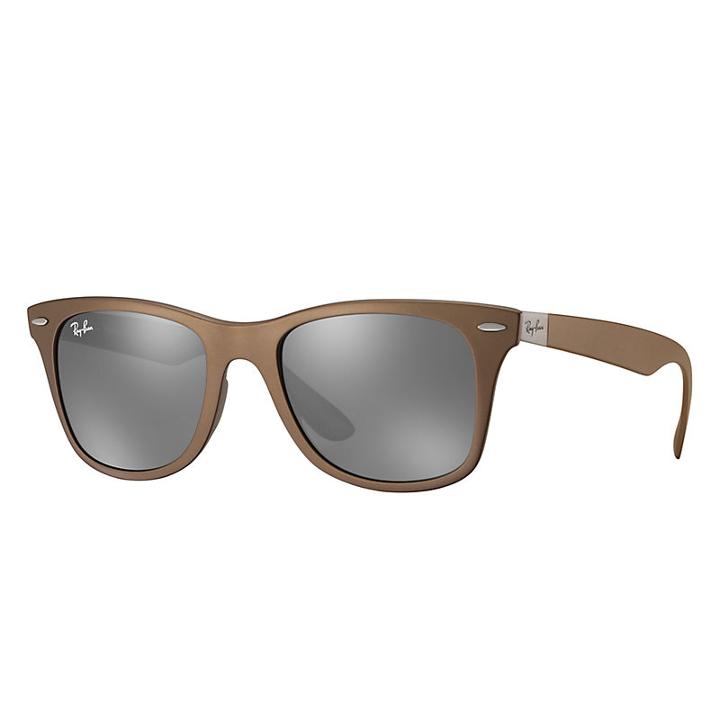 Ray-ban Wayfarer Liteforce Brown Sunglasses, Gray Lenses - Rb4195