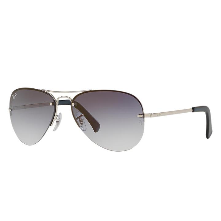 Ray-ban Silver Sunglasses, Blue Lenses - Rb3449