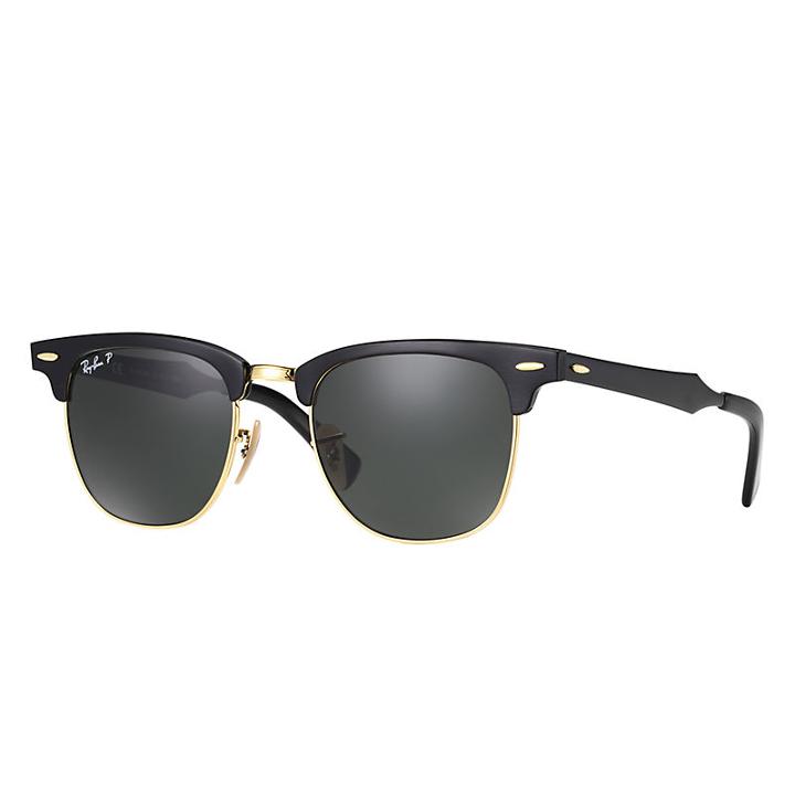 Ray-ban Clubmaster Aluminum Black, Polarized Lenses - Rb3507