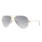 Ray-ban Aviator Full Color Gold Sunglasses, Gray Lenses - Rb3025jm