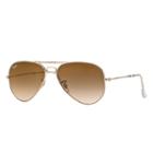 Ray-ban Aviator Folding Gold Sunglasses, Brown Lenses - Rb3479