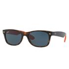 Ray-ban New Wayfarer Bicolor Blue Sunglasses, Blue Sunglasses Lenses - Rb2132