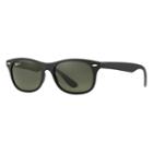 Ray-ban New Wayfarer Liteforce Black Sunglasses, Polarized Green Lenses - Rb4207