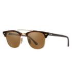 Ray-ban Men's Clubmaster Double Bridge Tortoise Sunglasses, Brown Lenses - Rb3816