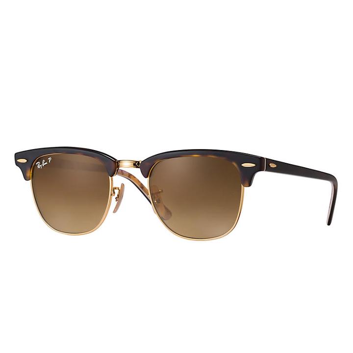 Ray-ban Clubmaster @collection Tortoise Sunglasses, Polarized Brown Lenses - Rb3016