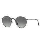 Ray-ban Round Flat Black Sunglasses, Gray Lenses - Rb3447n