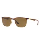 Ray-ban Gold Sunglasses, Brown Lenses - Rb3569