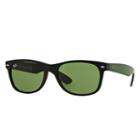 Ray-ban New Wayfarer Bicolor Green Sunglasses, Green Sunglasses Lenses - Rb2132