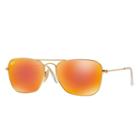 Ray-ban Caravan Gold Sunglasses, Orange Lenses - Rb3136