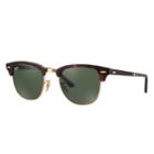 Ray-ban Men's Clubmaster Folding Tortoise Sunglasses, Green Lenses - Rb2176